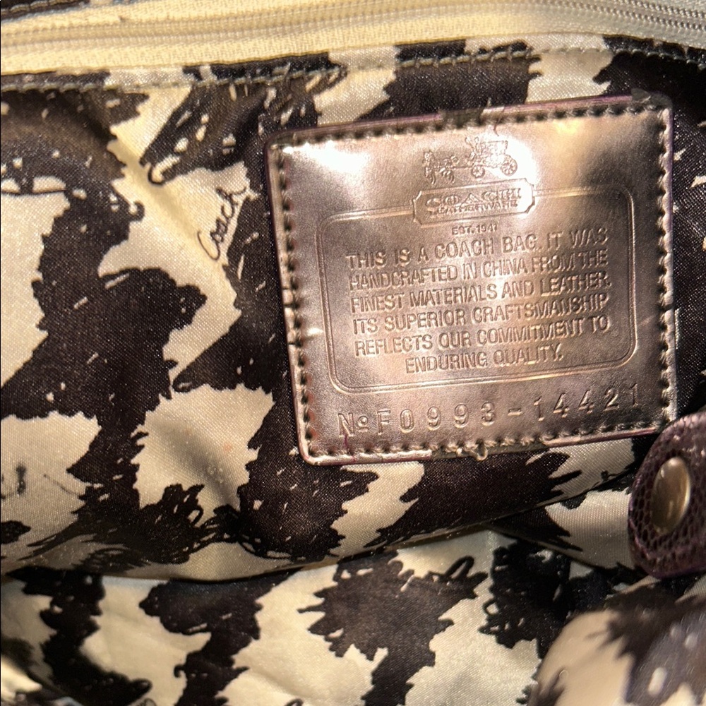 Coach Shimmering Purple Tote - Picture 15 of 16